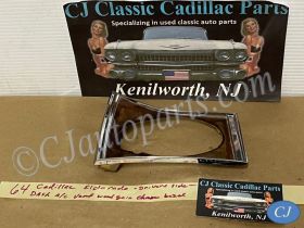 OEM 1964 Cadillac Eldorado Fleetwood LEFT DASH A/C VENT BEZEL WOODGRAIN TRIM END PLATE #1481593